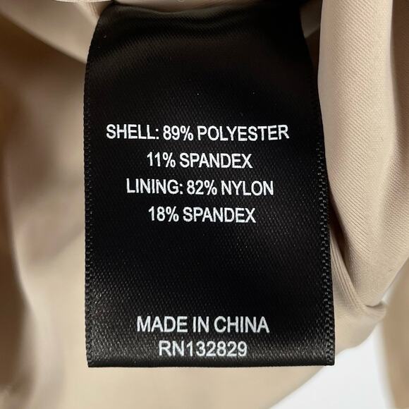 Michael Costello Franky Mini Dress Taupe Tan Ruched Long Sleeves Sz S - Picture 10 of 11